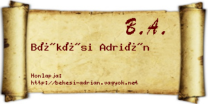 Békési Adrián névjegykártya