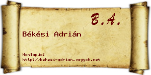 Békési Adrián névjegykártya